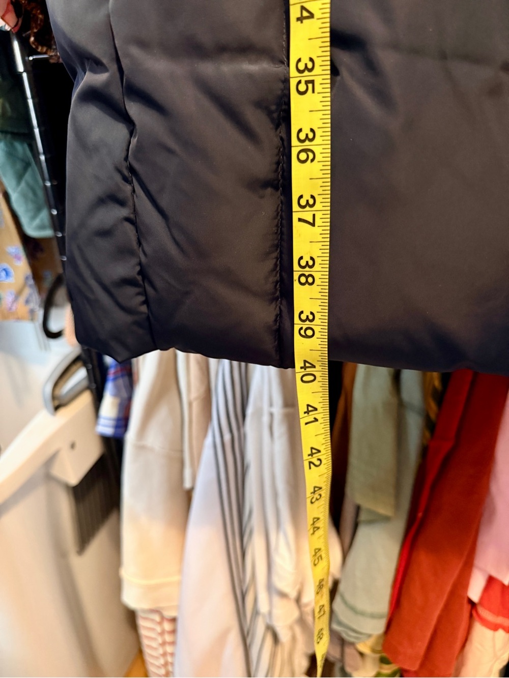 Cole Haan Slate Blue Quilted Long Puffer Coat with Hood - Picture 13 of 13